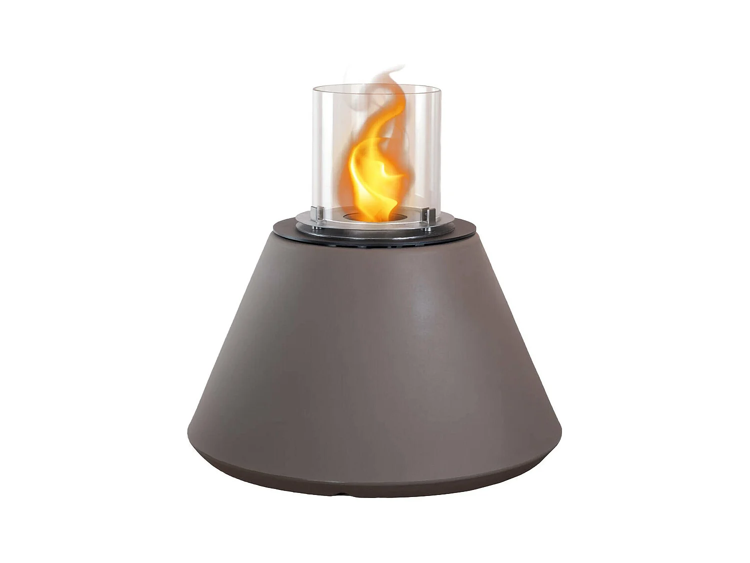 Cheminée à bioéthanol Parbo, Capacité 1,5 L fabriquée en Italie, 60x60x56h cm Marron