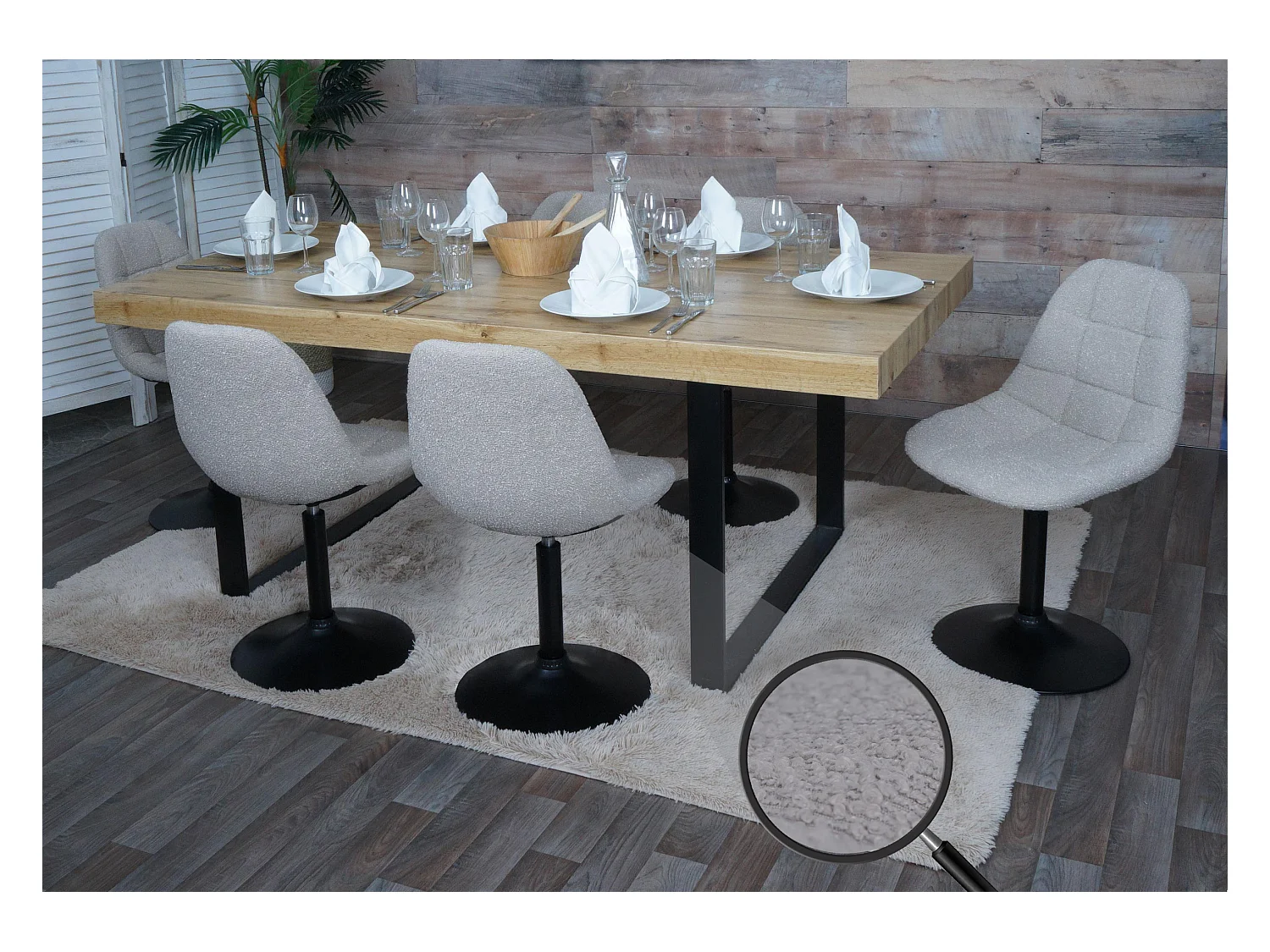 Esszimmerstuhl MCW-A60 (6er-Set), Taupe