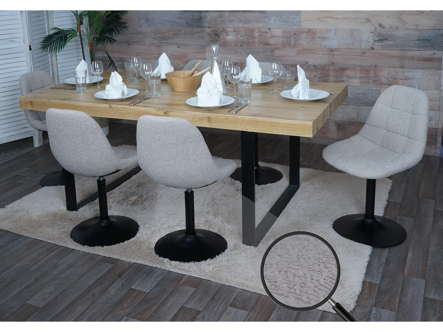 Chaise de salle à manger MCW-A60 (lot de 6),  taupe