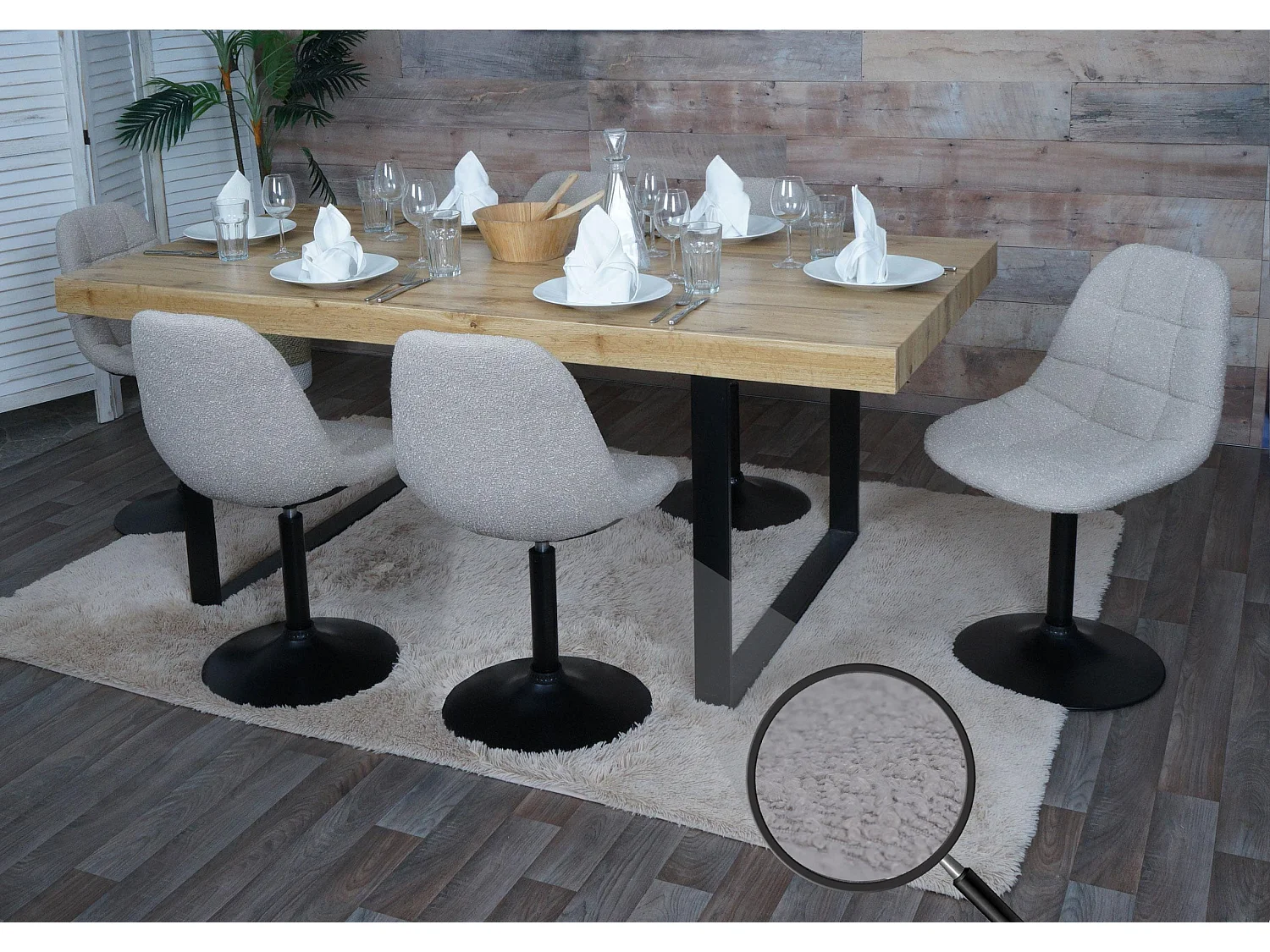 Chaise de salle à manger MCW-A60 (lot de 6),  taupe