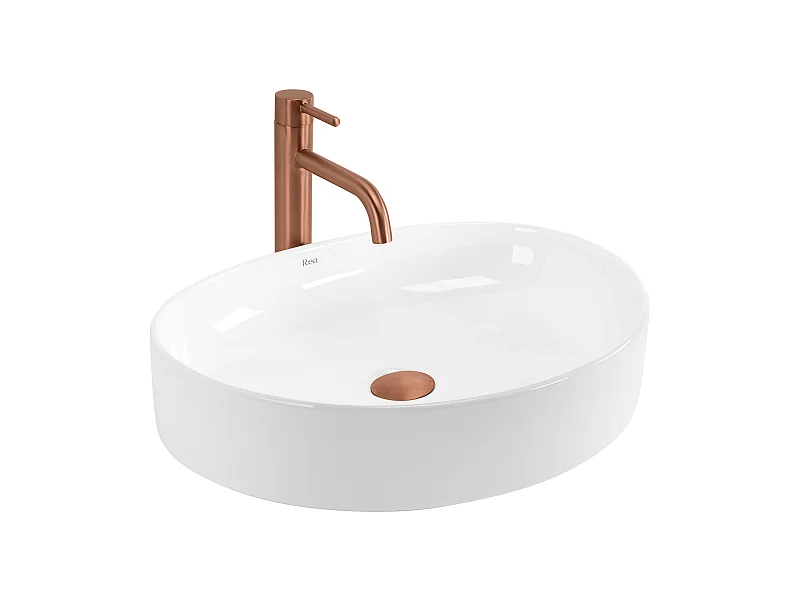 Lavabo Da Appoggio Rea Joana 50 Oval White