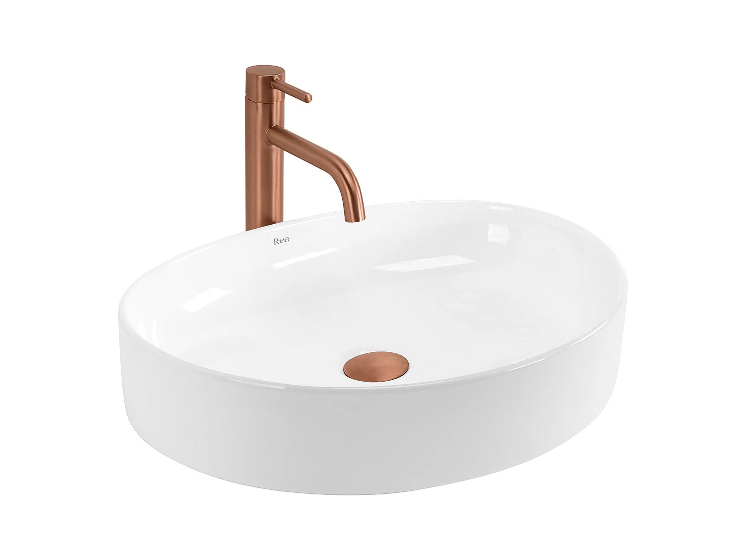 Lavabo Da Appoggio Rea Joana 50 Oval White