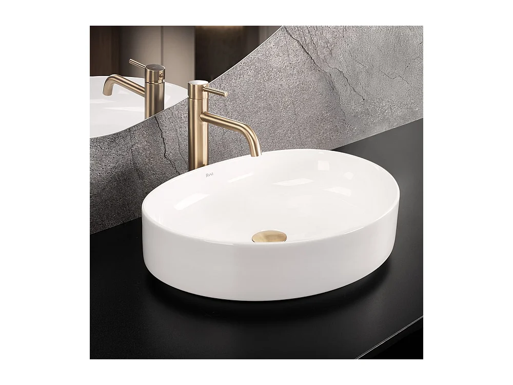 Lavabo Da Appoggio Rea Joana 50 Oval White