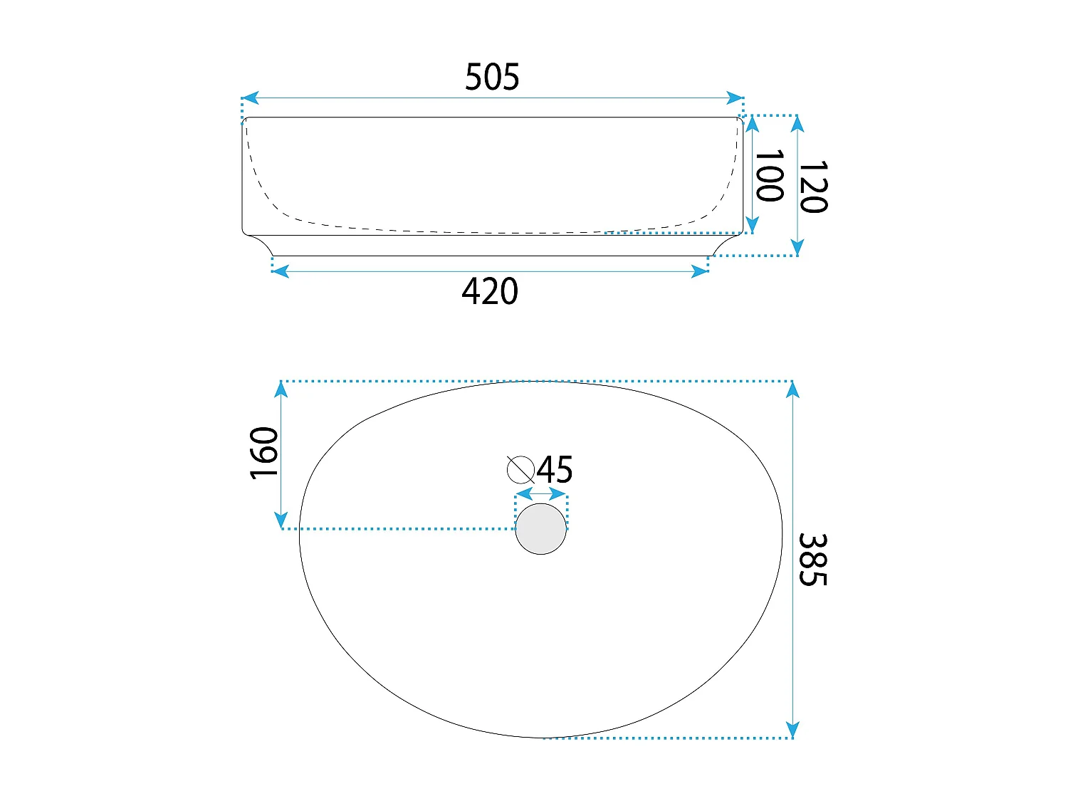 Vasque À Poser Rea Joana 50 Oval White