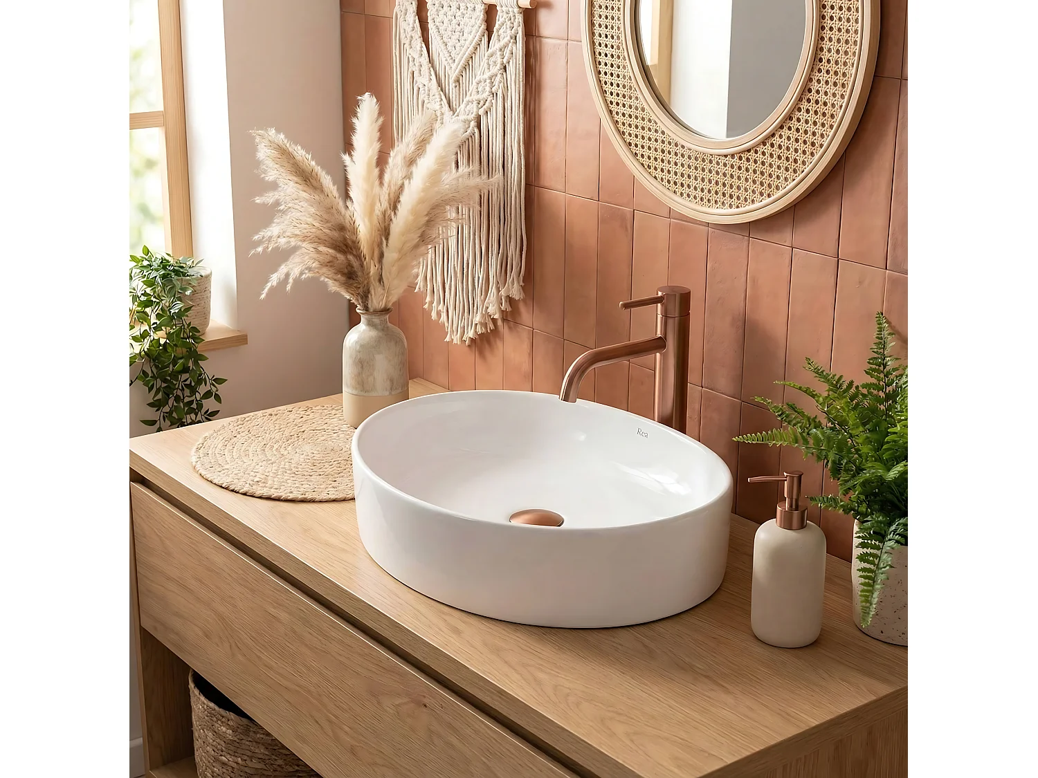 Vasque À Poser Rea Joana 50 Oval White