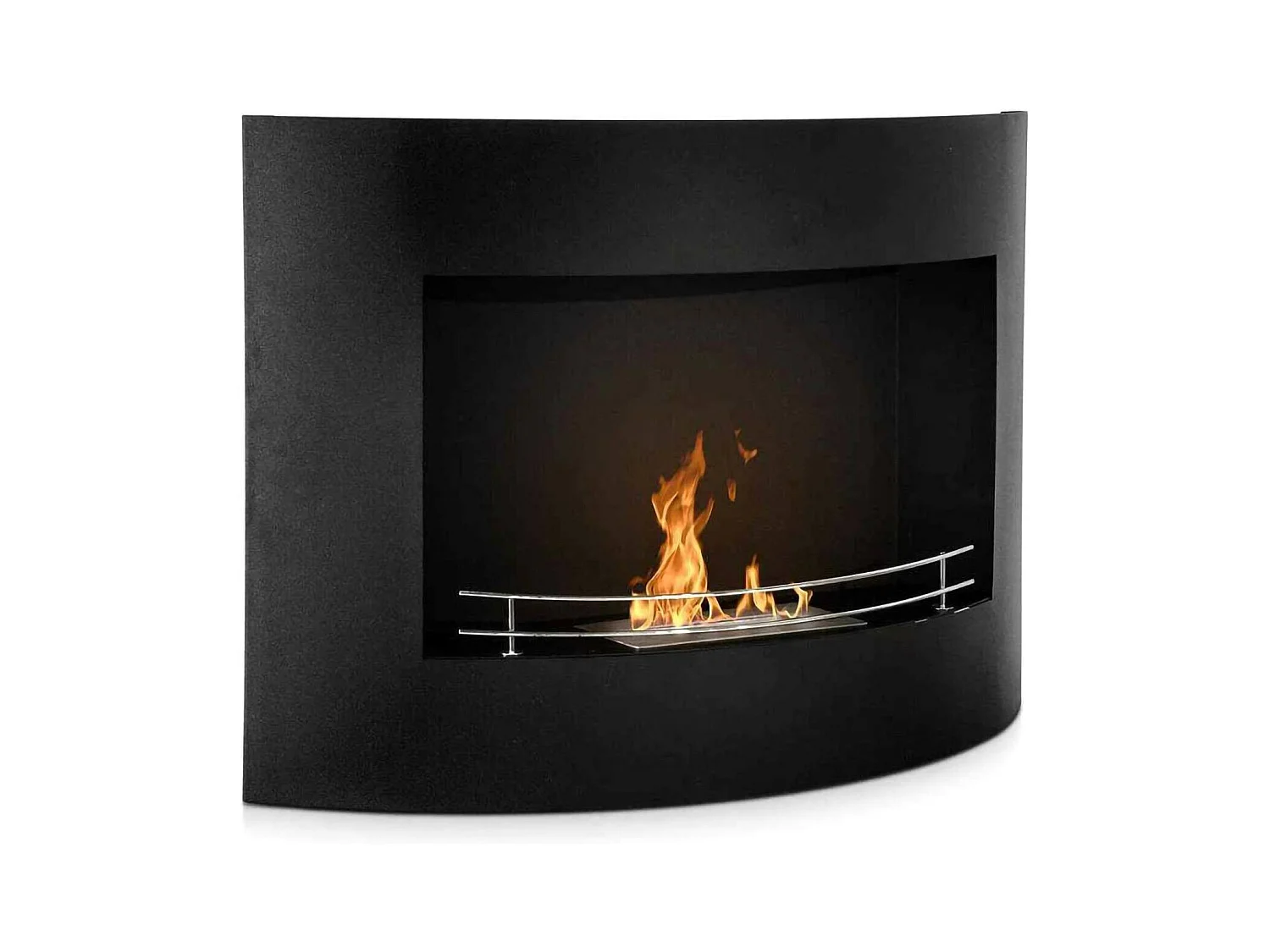 Cheminée à bioéthanol Alpago, capacité 0,5 L, fabriquée en Italie, 16x63x45h cm, noir