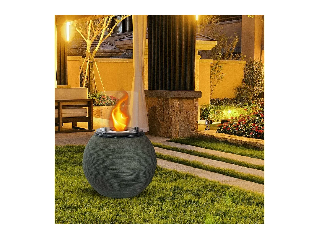 Cheminée à bioéthanol Alliste, Capacité 1,5 L Made in Italy, 40x40x54h cm Vert