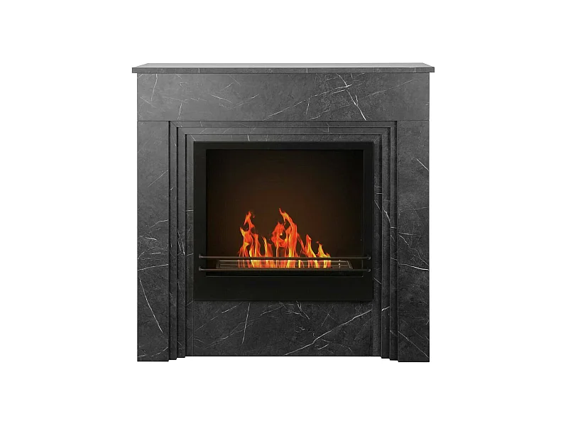 Bioethanol-Kamin Kinsasa, Kapazität 1,8 L Made in Italy, 35x96x96h cm Schwarz