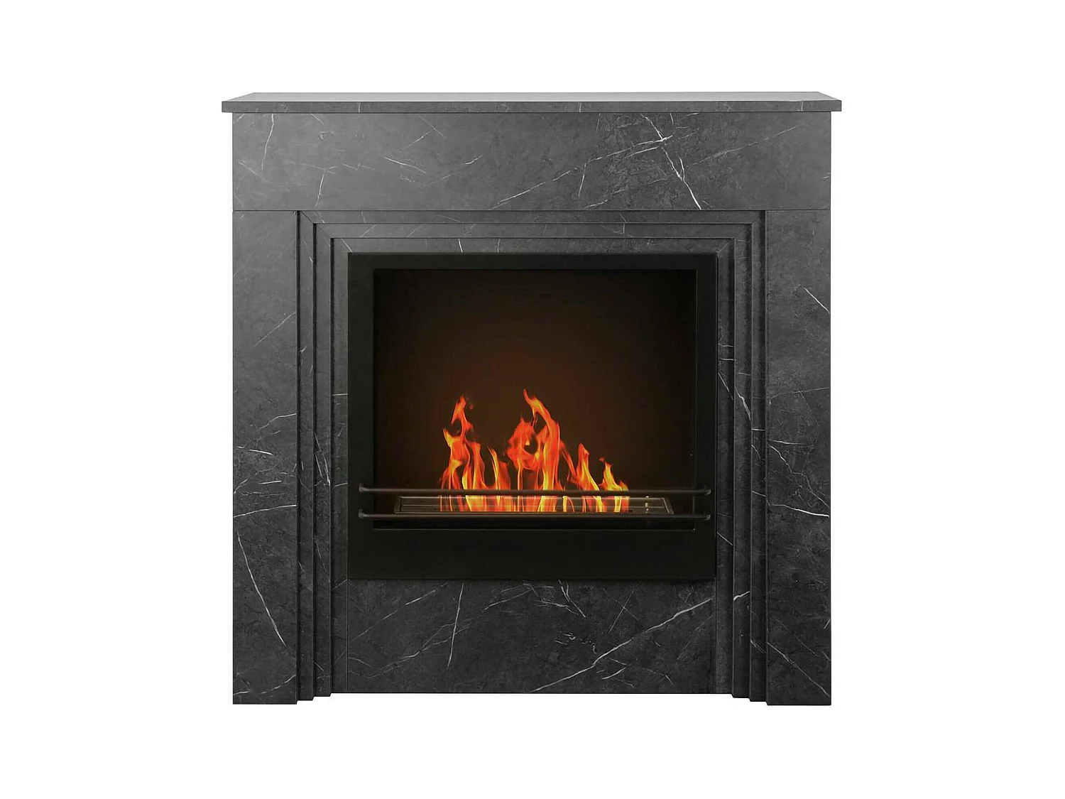 Cheminée bioéthanol Kinsasa, Capacité 1,8 L Fabriqué en Italie, 35x96x96h cm Noir