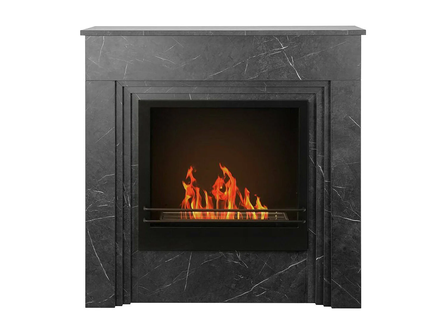 Cheminée bioéthanol Kinsasa, Capacité 1,8 L Fabriqué en Italie, 35x96x96h cm Noir