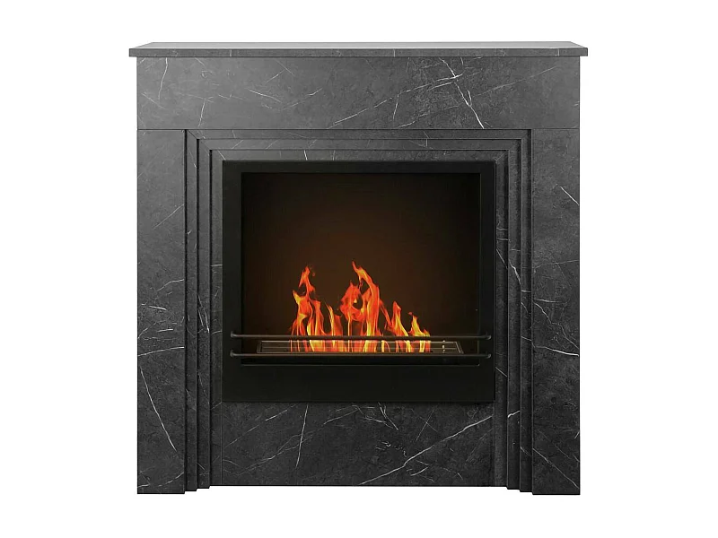 Cheminée bioéthanol Kinsasa, Capacité 1,8 L Fabriqué en Italie, 35x96x96h cm Noir