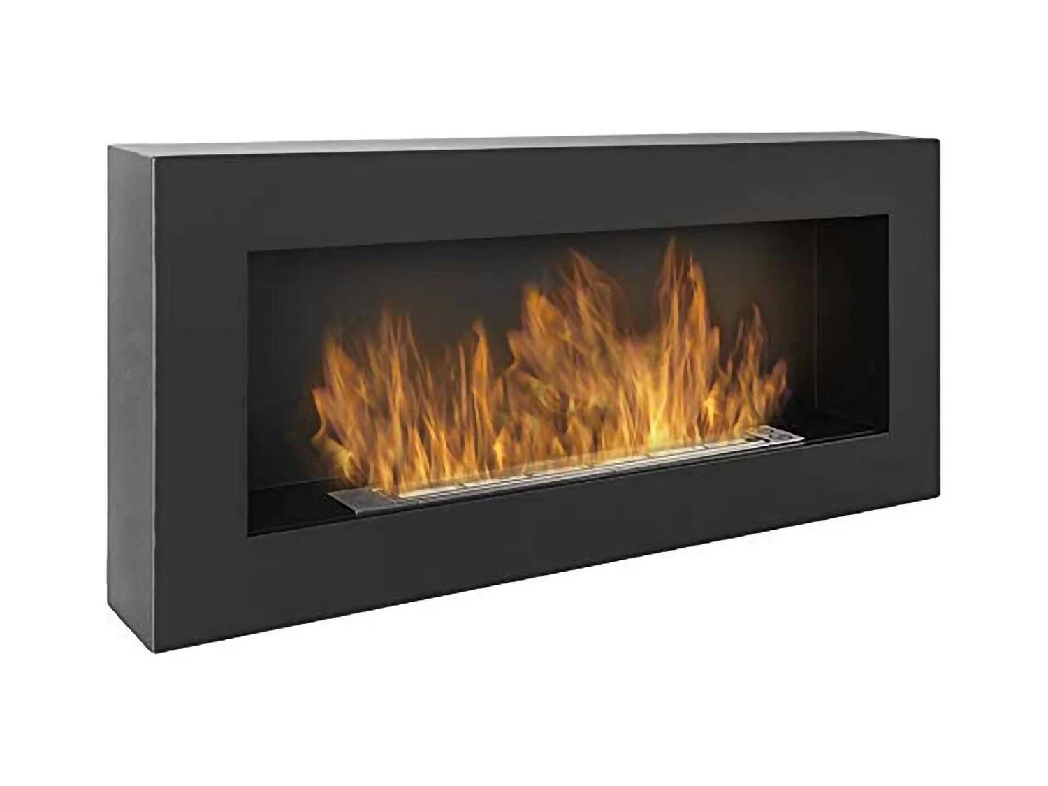 Sangay bio-ethanol haard, Ecologische haard, Rookloze haard, Ethanol verwarming, Made in Italy, 12x90 h40 cm, Zwart