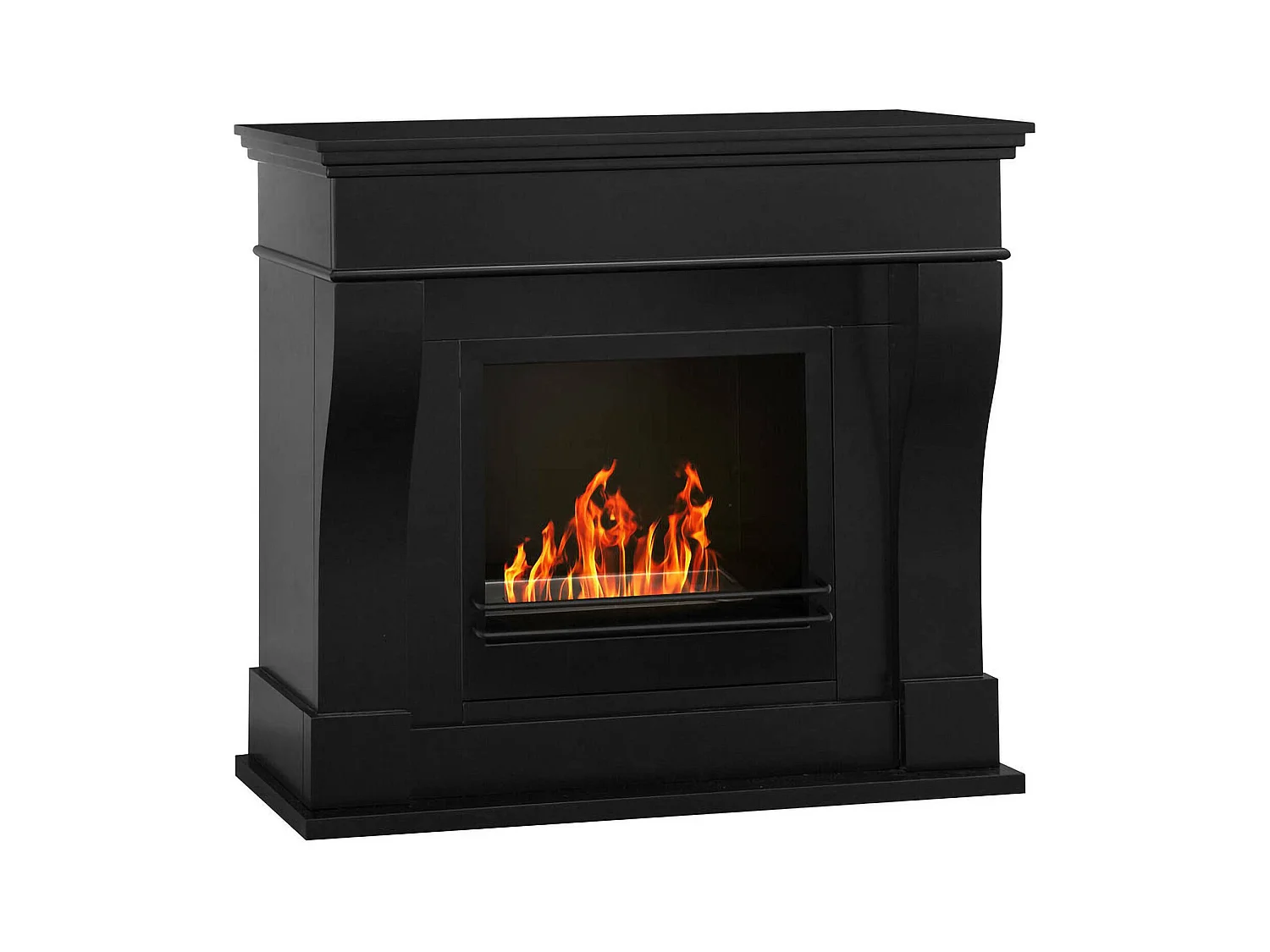 Cheminée à bioéthanol Alseno, Capacité 1,8 L Made in Italy, 43x111x99h cm Noir