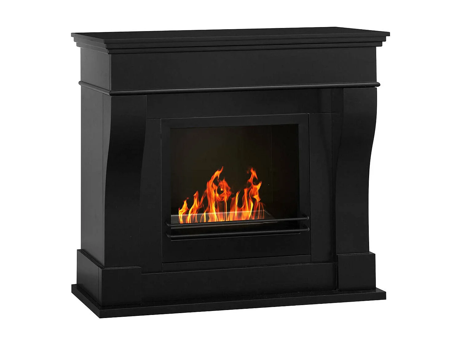 Cheminée à bioéthanol Alseno, Capacité 1,8 L Made in Italy, 43x111x99h cm Noir