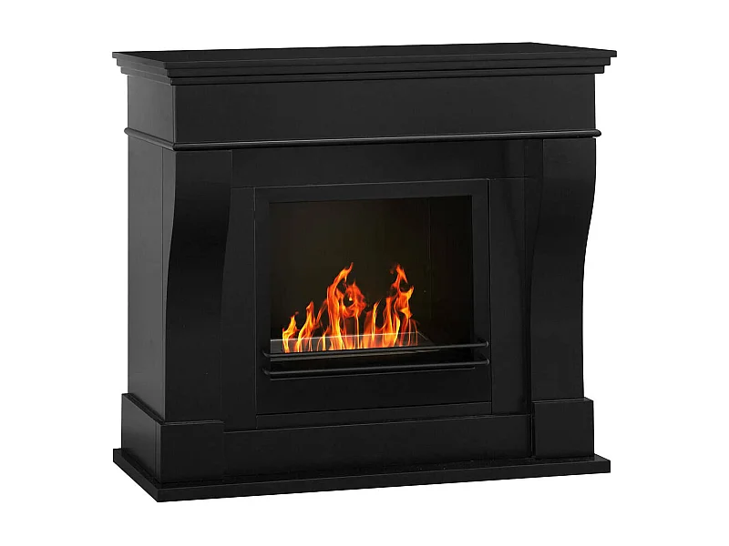 Cheminée à bioéthanol Alseno, Capacité 1,8 L Made in Italy, 43x111x99h cm Noir