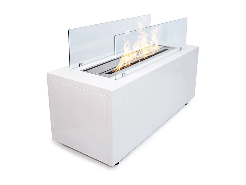 Bioethanol Kamin Arena, Kapazität 4,5 l Made in Italy, 100x40x40h cm Weiß