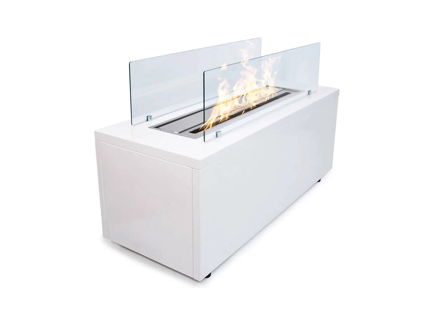 Cheminée Bioéthanol Arena, Capacité 4,5 Litre Made in Italy, 100x40x40h cm Blanc