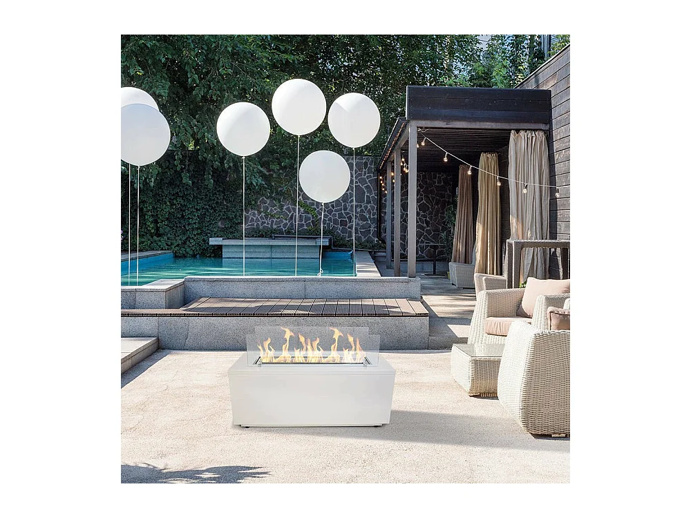 Cheminée Bioéthanol Arena, Capacité 4,5 Litre Made in Italy, 100x40x40h cm Blanc