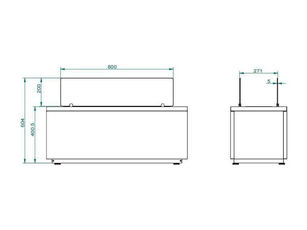 Cheminée Bioéthanol Arena, Capacité 4,5 Litre Made in Italy, 100x40x40h cm Blanc