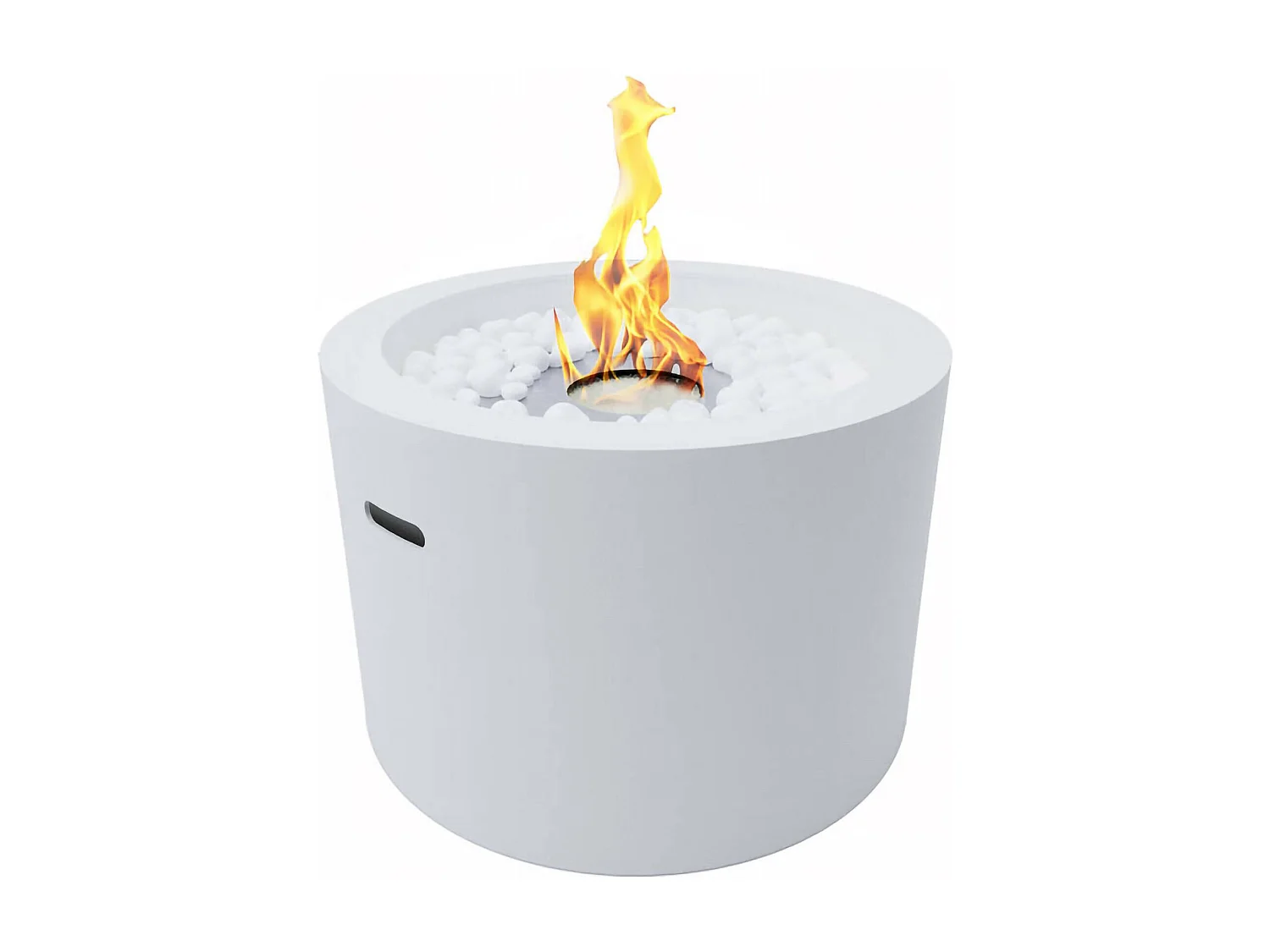 Cheminée à bioéthanol Aielli, capacité 1 L, Made in Italy, 47,5x47,5x32,5h cm blanc