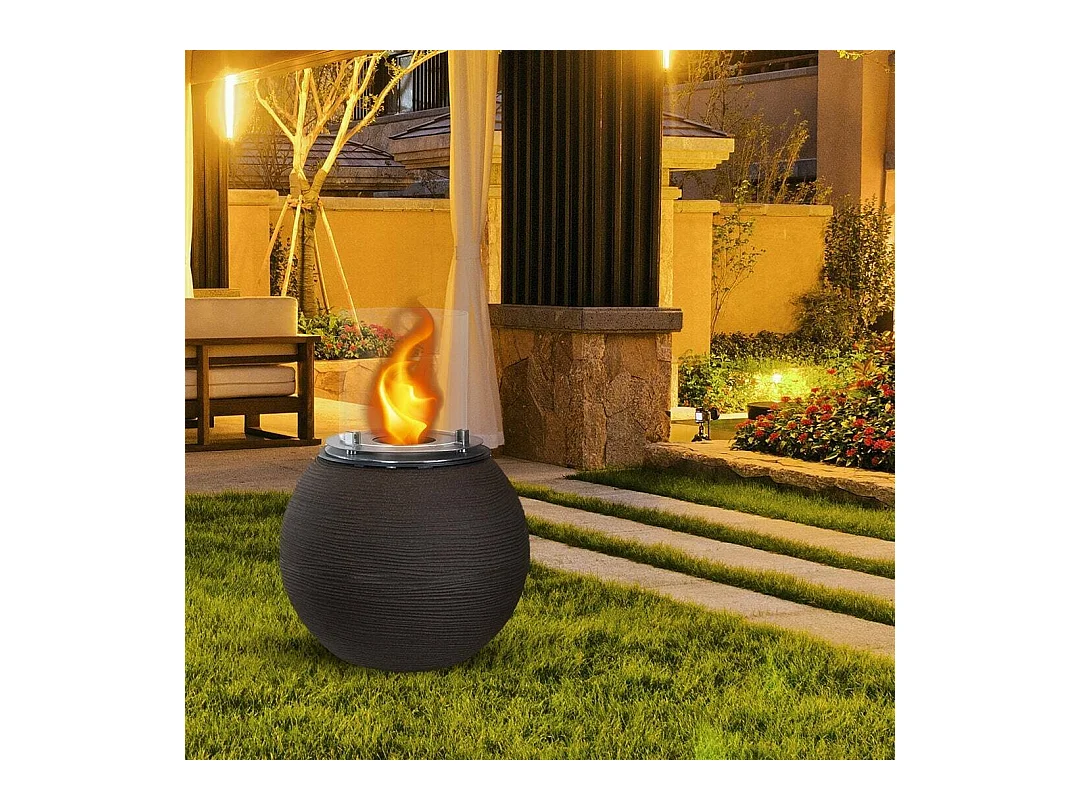 Cheminée Bioéthanol Alliste, Capacité 1,5 L, Fabriqué en Italie, 40x40x54h cm Marron