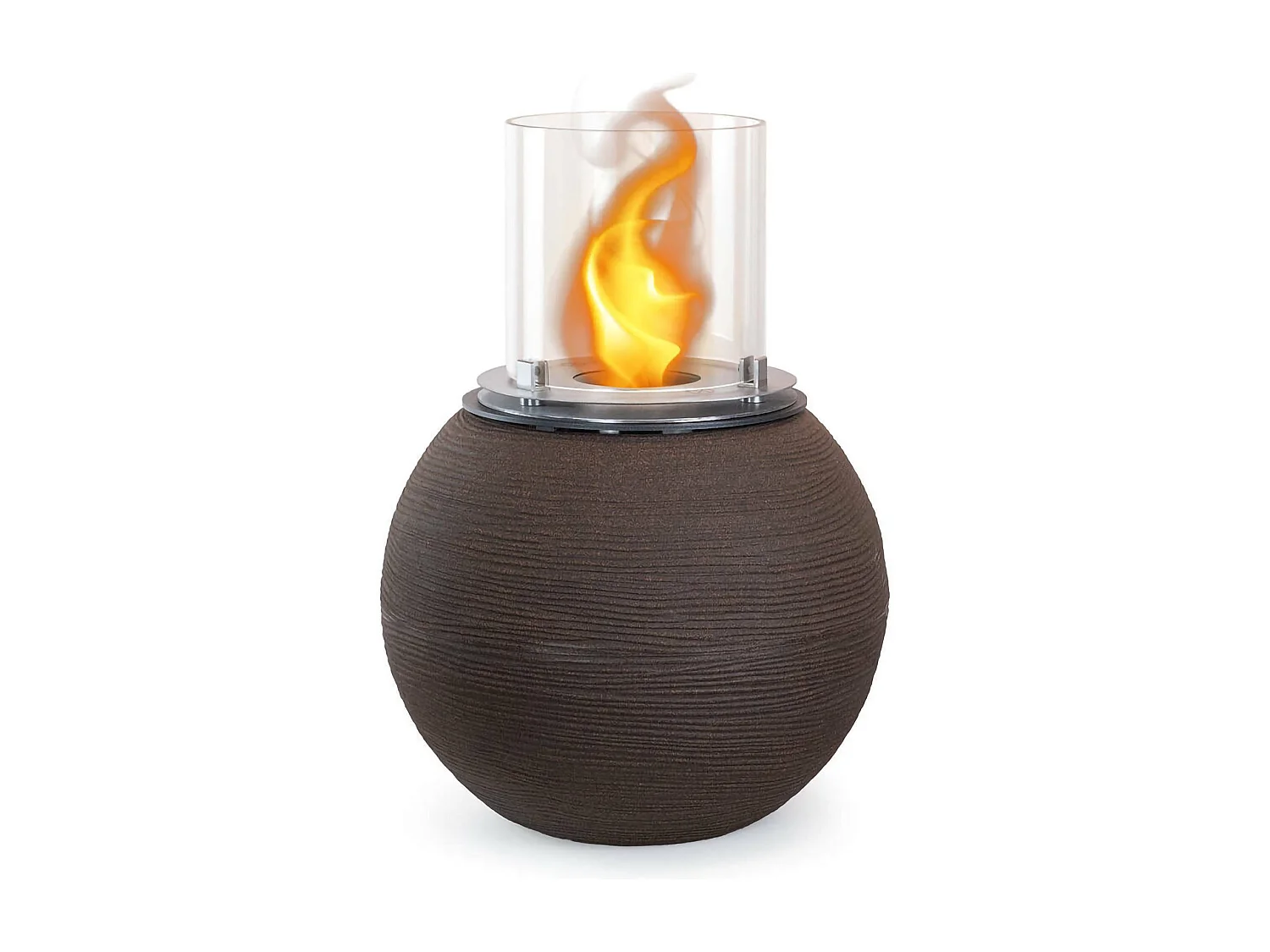 Cheminée Bioéthanol Alliste, Capacité 1,5 L, Fabriqué en Italie, 40x40x54h cm Marron