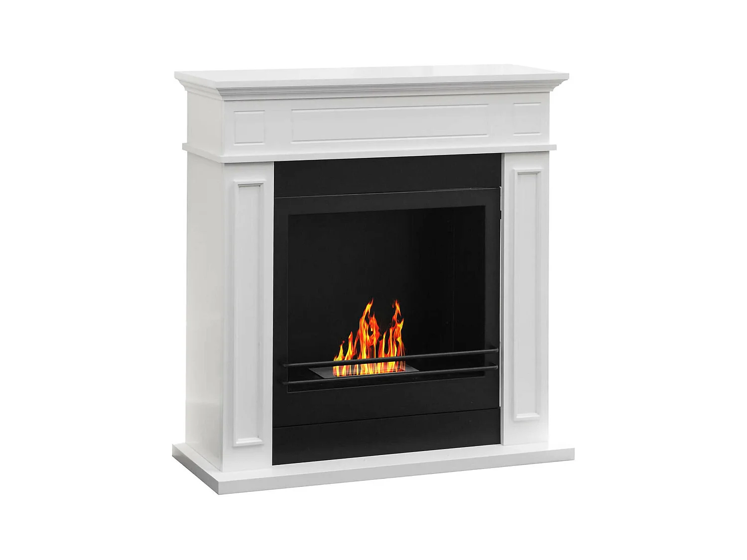 Cheminée à bioéthanol Ala, capacité 1,2 L Made in Italy, 28x90,5x89,5h cm Blanc