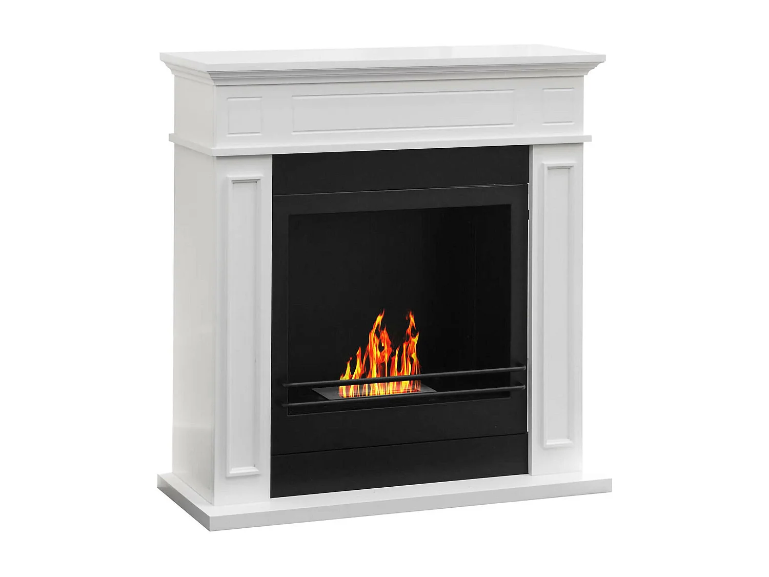 Cheminée à bioéthanol Ala, capacité 1,2 L Made in Italy, 28x90,5x89,5h cm Blanc