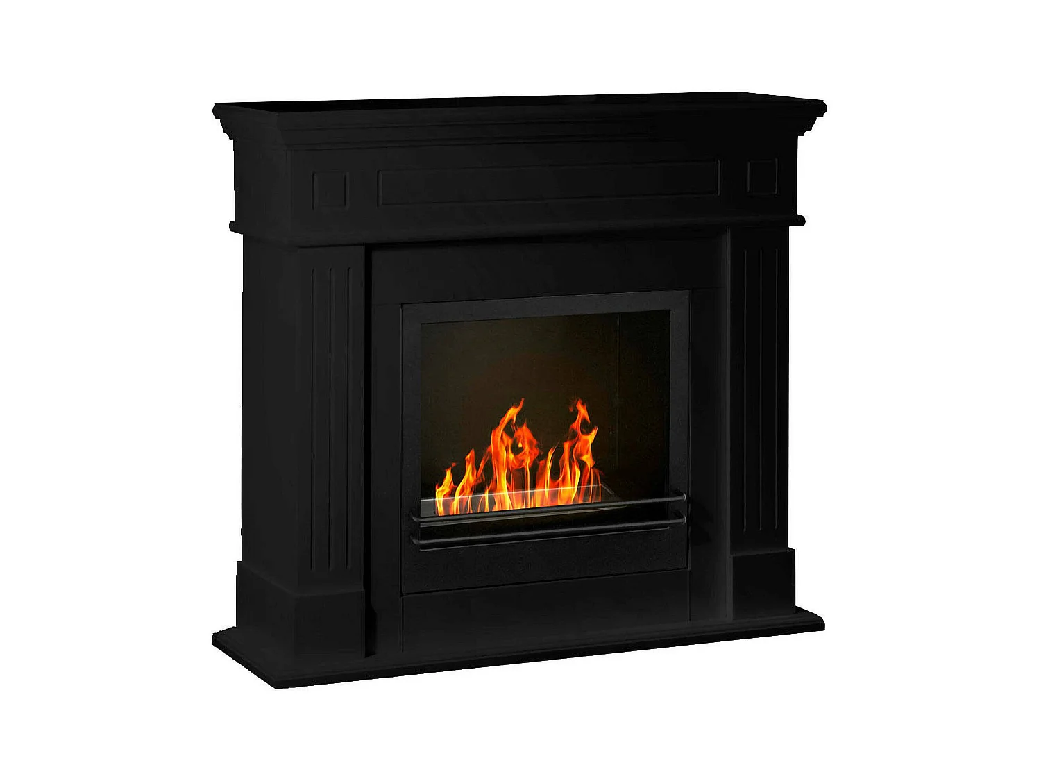 Poas bio-ethanol haard, Ecologische haard, Rookloze haard, Ethanol kachel, Made in Italy, 110x36 h101 cm, Zwart