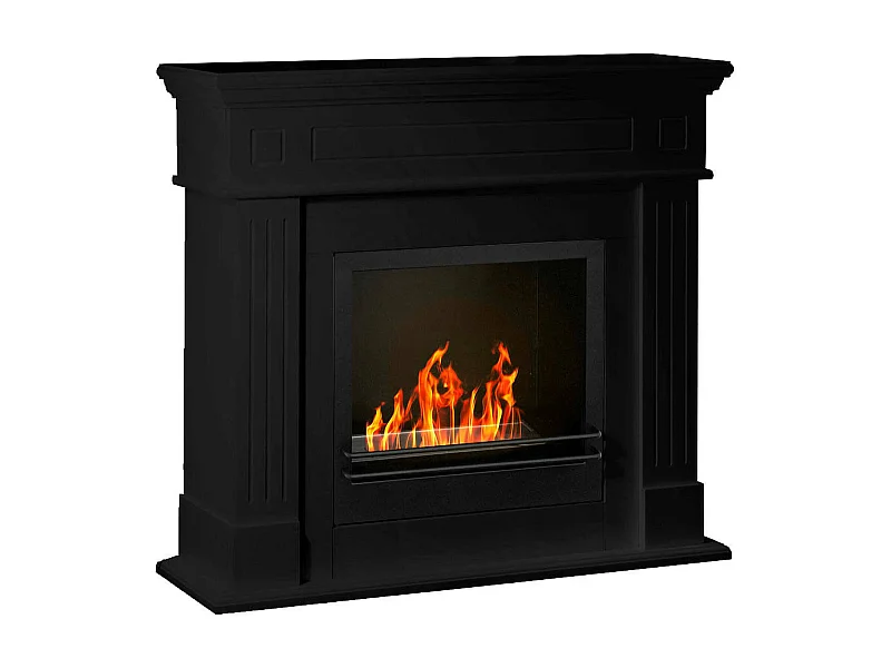 Cheminée à bioéthanol Aradeo, capacité 1,2 l, Made in Italy, 36x110x101h cm, noire