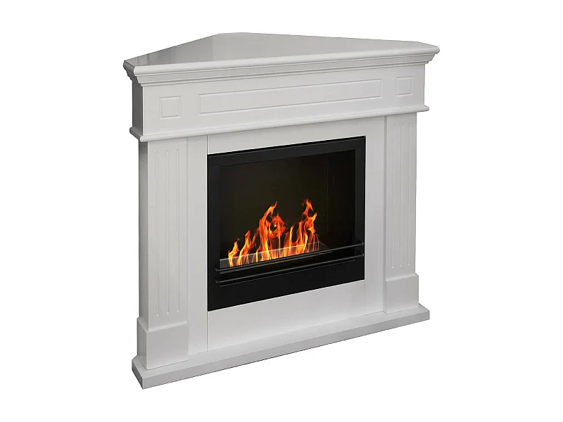 Irazu bio-ethanol haard, Ecologische haard, Rookloze haard, Ethanol kachel, Made in Italy, 63x110 h102 cm, Wit