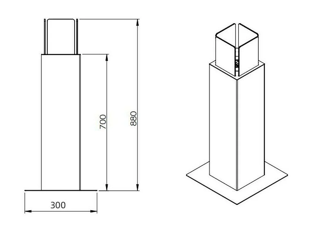 Cheminée bioéthanol Arba, capacité 0,7 lt Made in Italy, 20x20x70h cm Noir