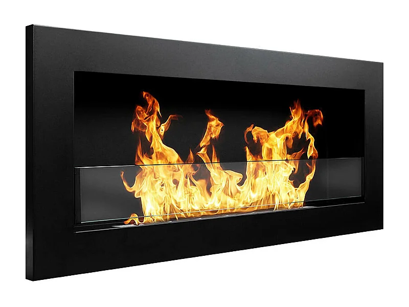 Bioethanol-Kamin Coprincipi, Kapazität 0,75 L Made in Italy, 90x12x40h cm Schwarz