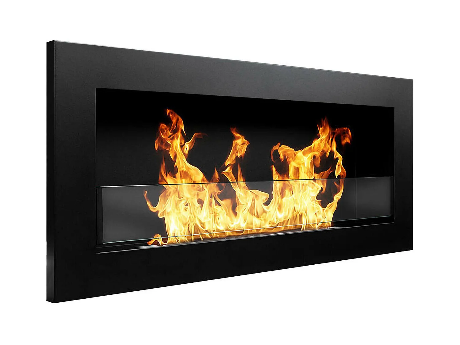 Cheminée bioéthanol Coprincipi, capacité 0,75 lt Made in Italy, 90x12x40h cm noir