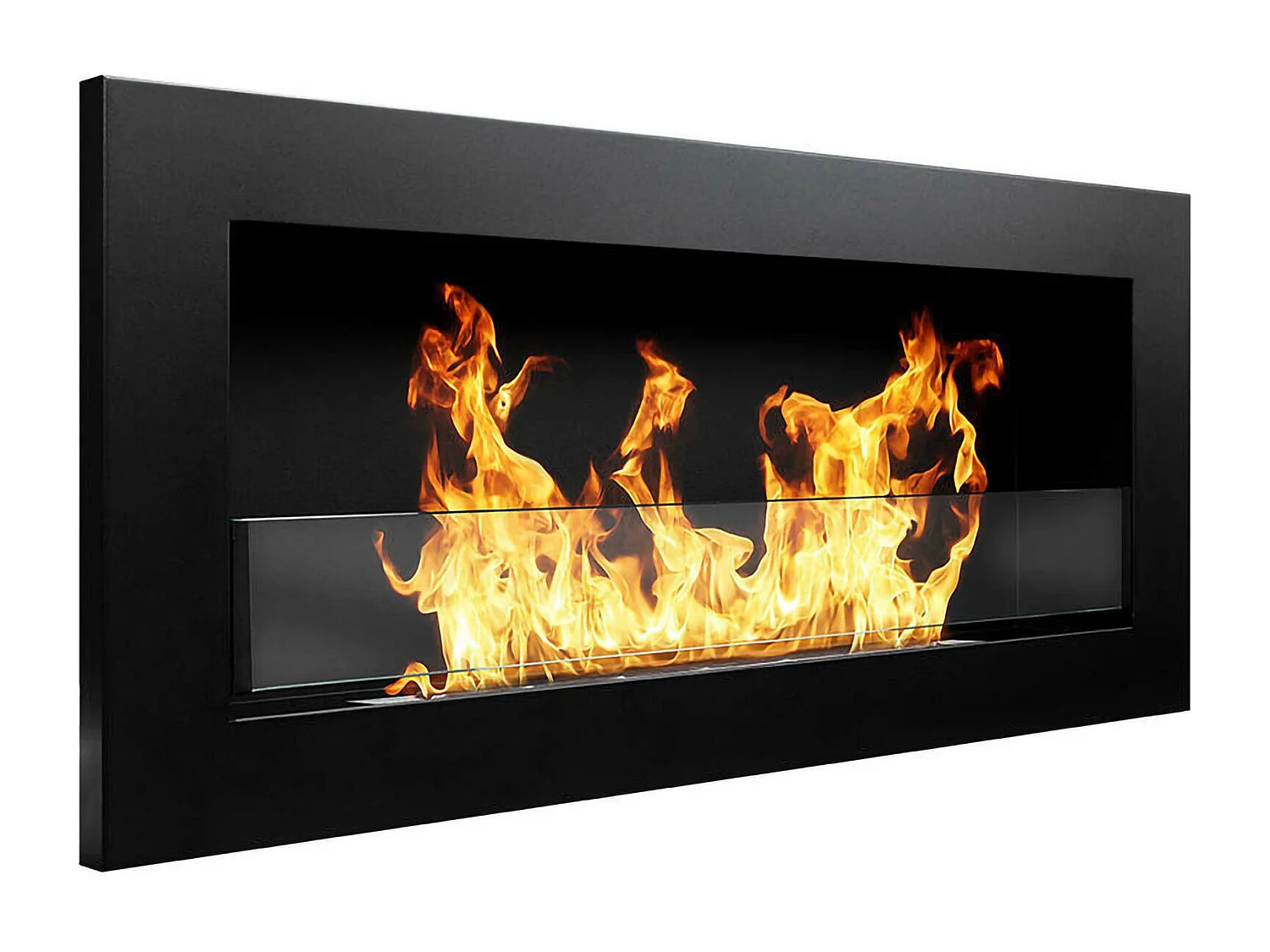 Cheminée bioéthanol Coprincipi, capacité 0,75 lt Made in Italy, 90x12x40h cm noir