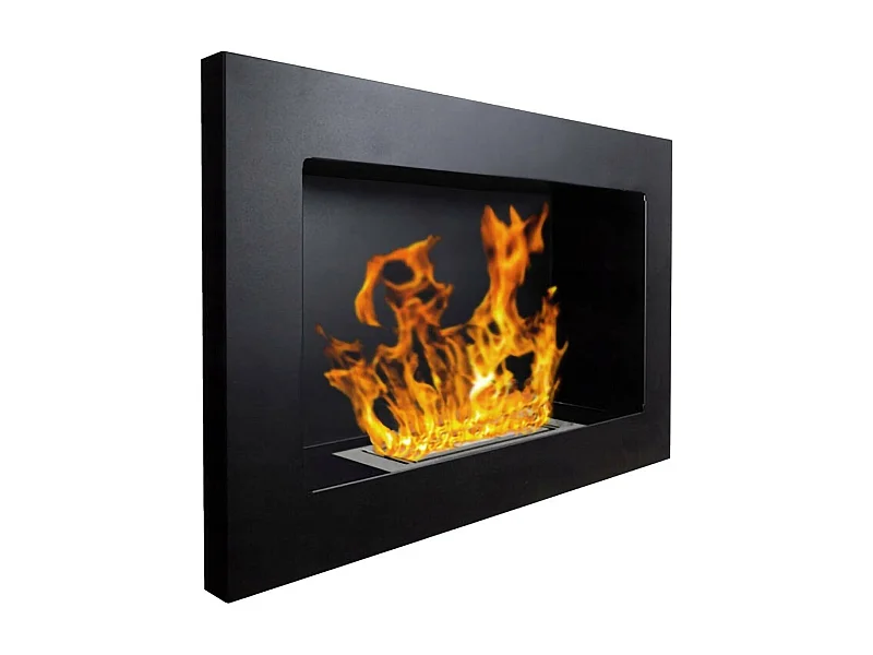 Lareira a bioetanol Misti, Lareira ecológica, Lareira sem fumo, Aquecedor a etanol, Fabricado em Itália, 65x12 h40 cm, Preto