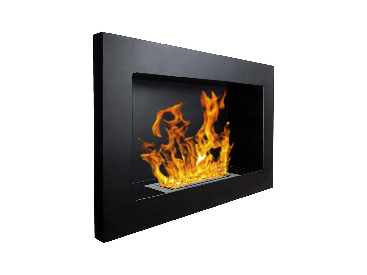 Misti bio-ethanol haard, Ecologische haard, Rookloze haard, Ethanol kachel, Made in Italy, 65x12 h40 cm, Zwart