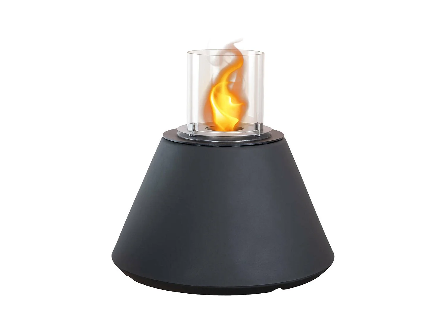 Cheminée bioéthanol Parbo, capacité 1,5 L Made in Italy, 60x60x56h cm Noir