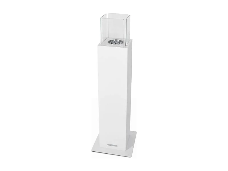 Chimenea de bioetanol Seroth, Chimenea ecológica, Hogar sin humo, Calefactor de etanol, Made in Italy, 20x20 h110 cm, Blanco