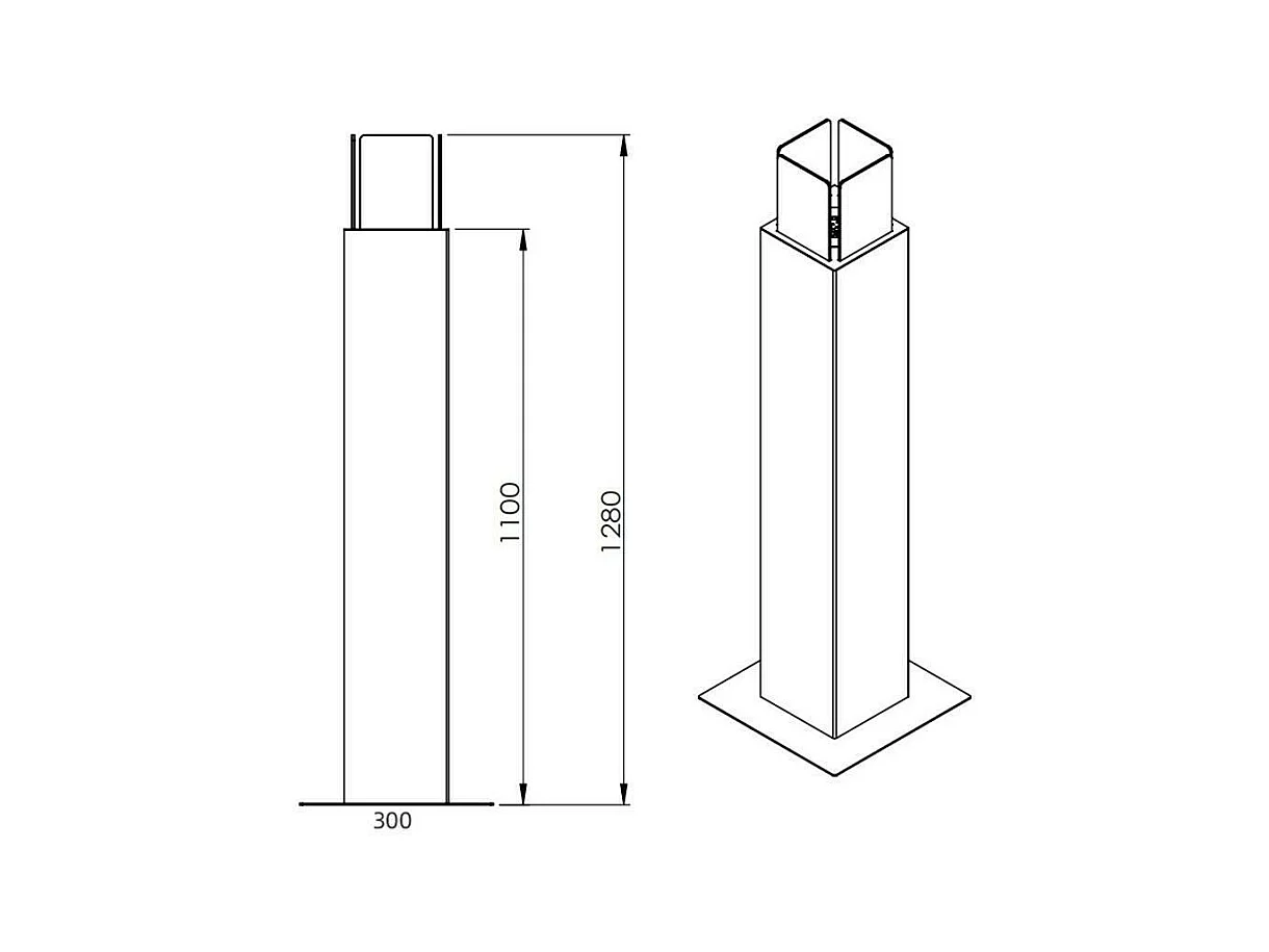 Cheminée à bioéthanol Jakarta, Capacité 0,7 L Made in Italy, 20x20x110h cm, Marron rouille