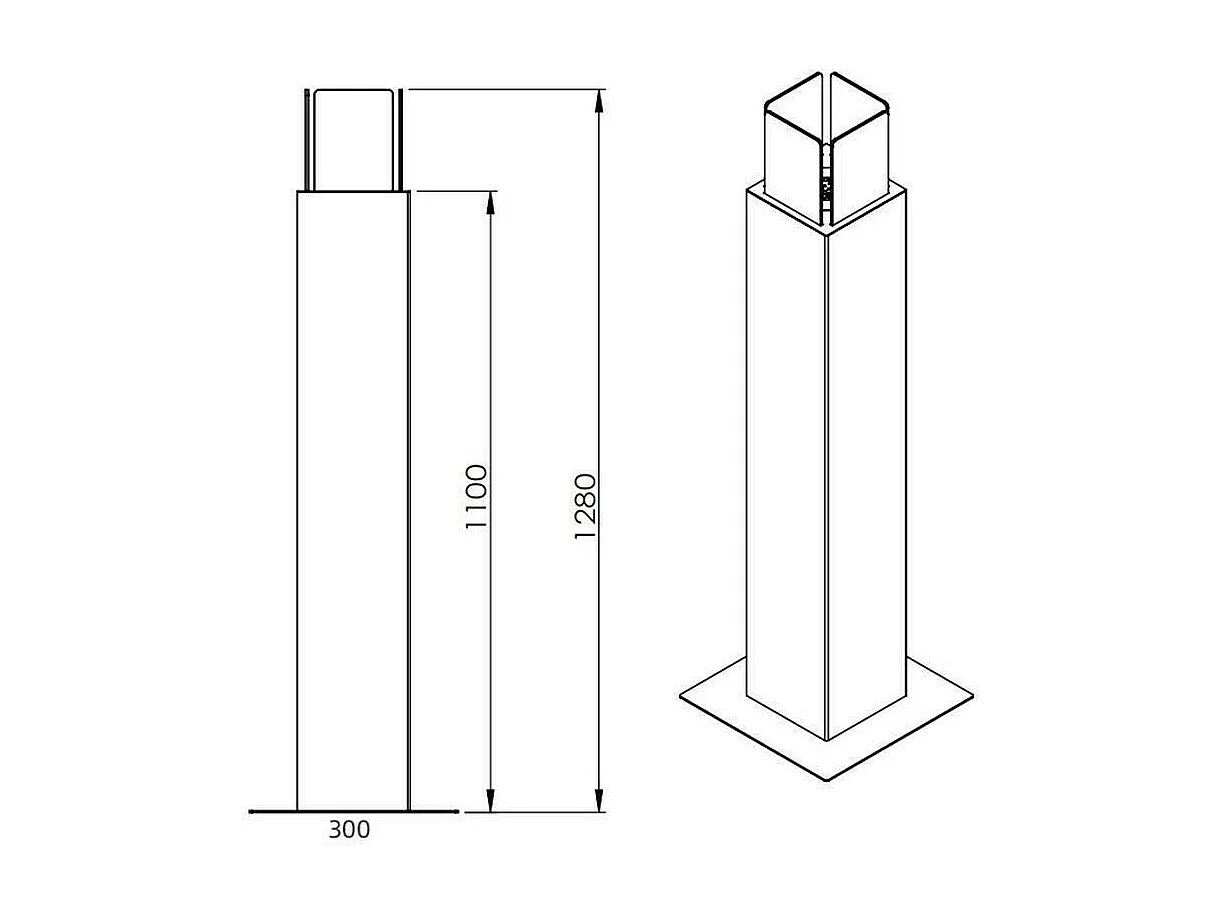 Cheminée à bioéthanol Jakarta, Capacité 0,7 L Made in Italy, 20x20x110h cm, Marron rouille