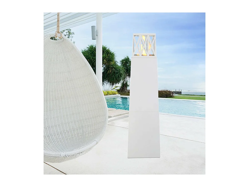 Cheminée à Bioéthanol Arese, Capacité 2L Made in Italy, 40x40x145h cm Blanc