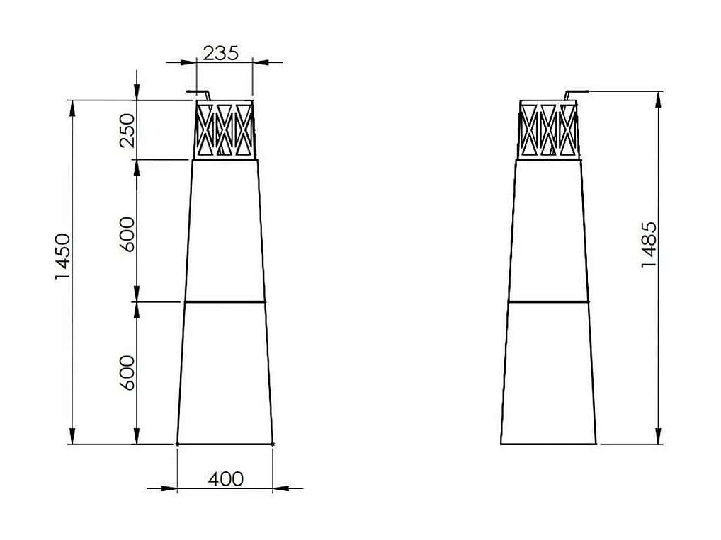 Cheminée à Bioéthanol Arese, Capacité 2L Made in Italy, 40x40x145h cm Blanc