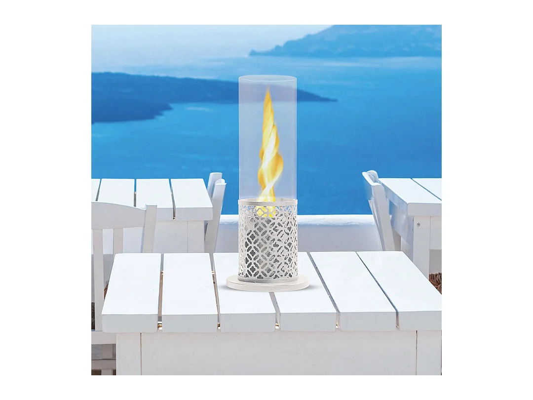 Cheminée bioéthanol Alme, capacité 0,4 L fabriquée en Italie, 20x20x49,5h cm noir