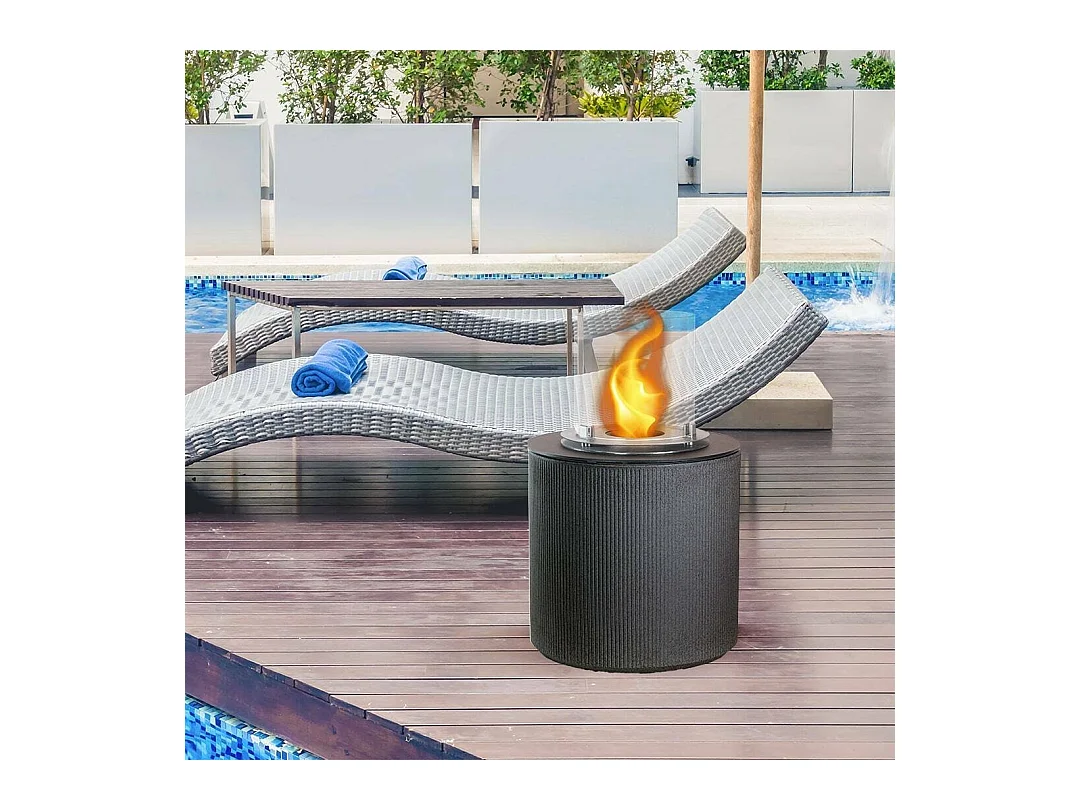 Cheminée à Bioéthanol Maynila, 1,5 L Made in Italy, 36x36x56h cm Noir