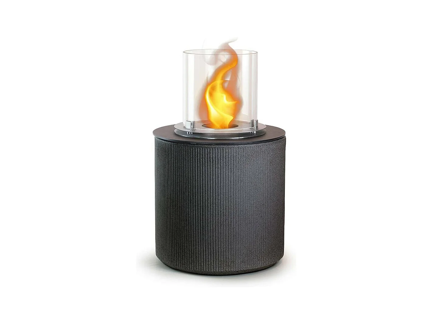 Vesuvius bio-ethanol haard, Ecologische haard, Rookloze haard, Ethanolverwarmer, Made in Italy, 36x36 h56 cm, Zwart