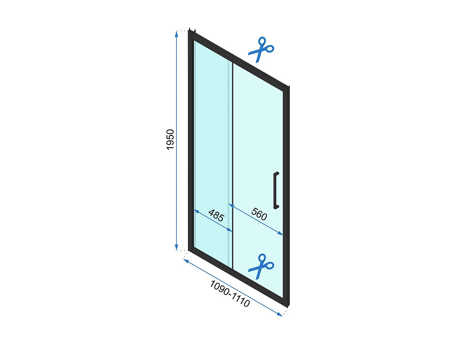 Cabina De Ducha De Pared Rea Rapid Slide 130X80 Black