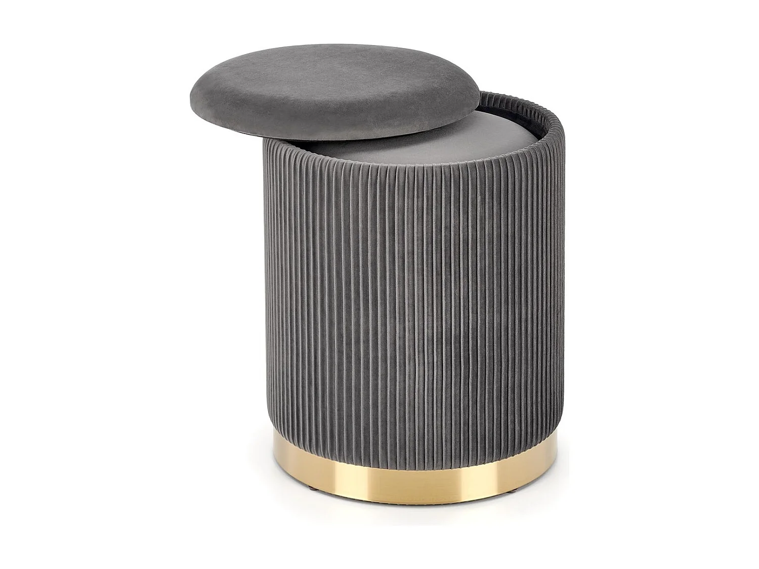 Hocker/Pouf Set Monty/Samststoffbezug/Grau