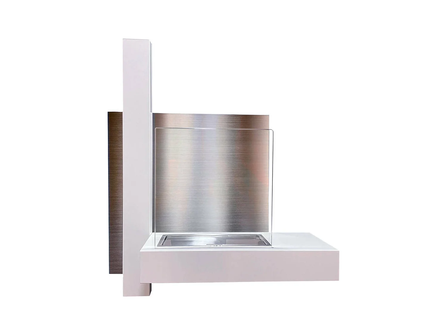 Cheminée à bioéthanol Bern, capacité 1,5 L, fabriqué en Italie, 23x65x75h cm blanc