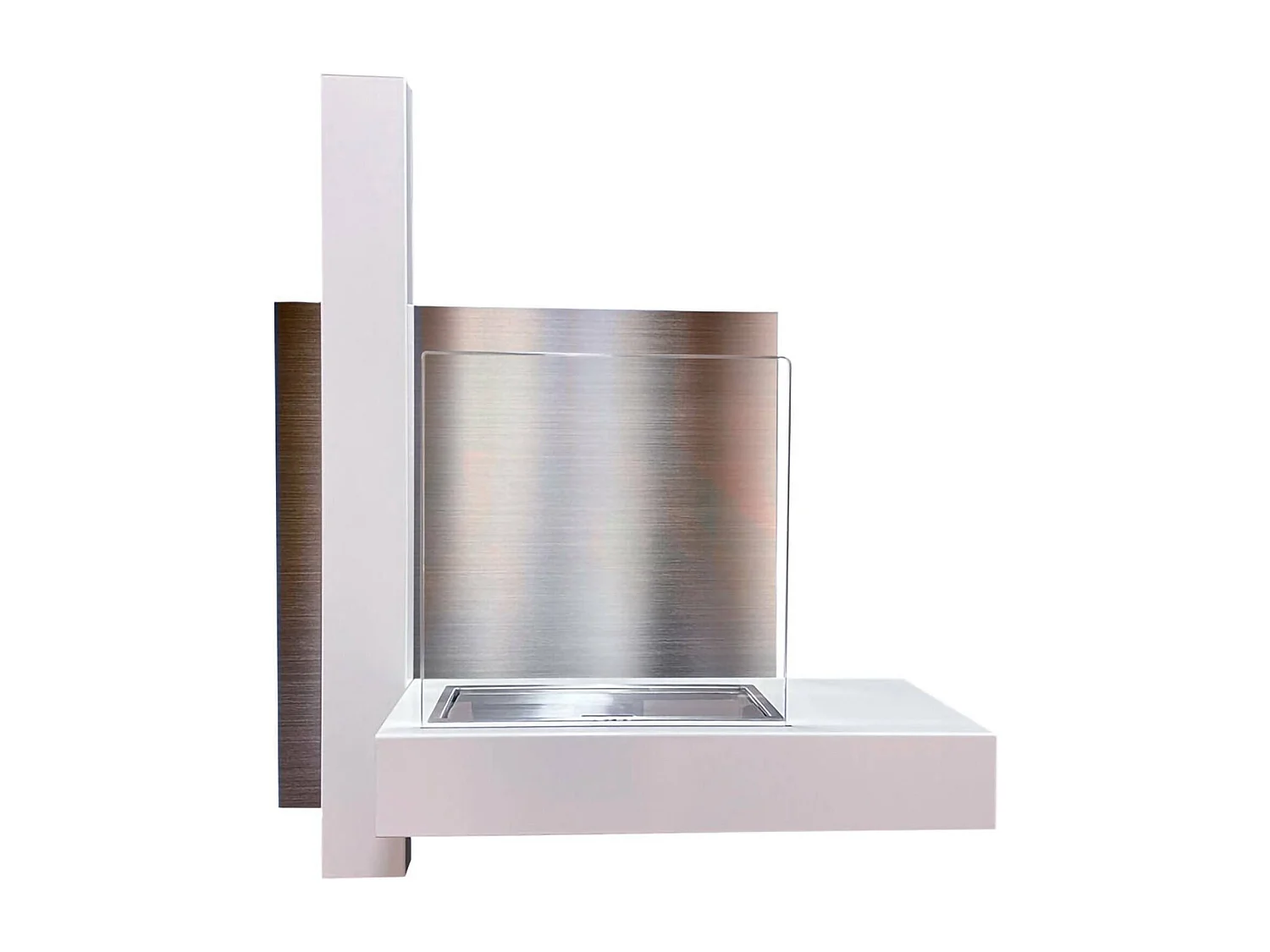 Cheminée à bioéthanol Bern, capacité 1,5 L, fabriqué en Italie, 23x65x75h cm blanc